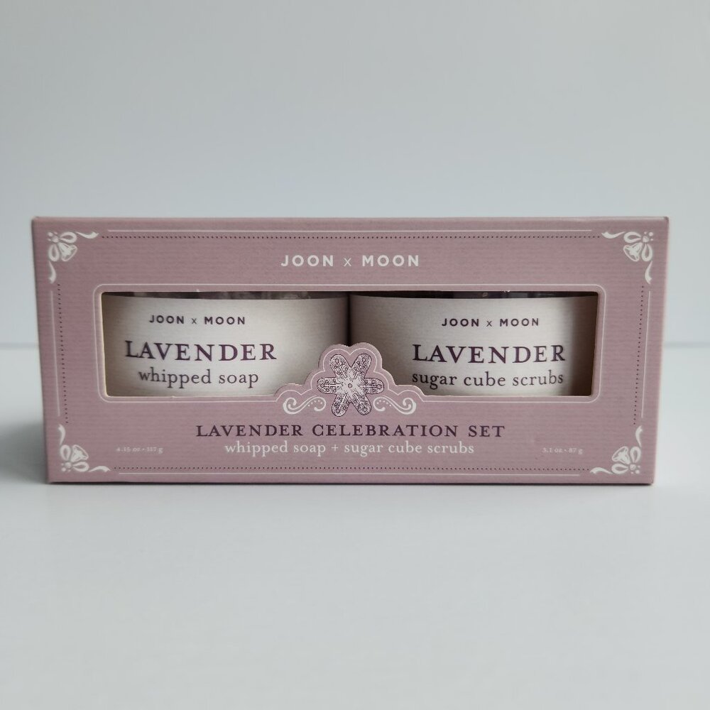 NIB JOON X MOON Lavender Whipped Soap (4.15oz) & Sugar Cube Scrub (3.1oz) Set